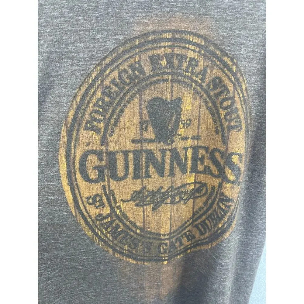 Guinness Beer Shirt Men's‎ XL Brown Short Sleeve Brewery Bar Tee Irish Stoudt